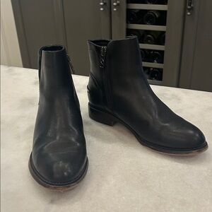 Franco Sarto Sleek Black Ankle Booties